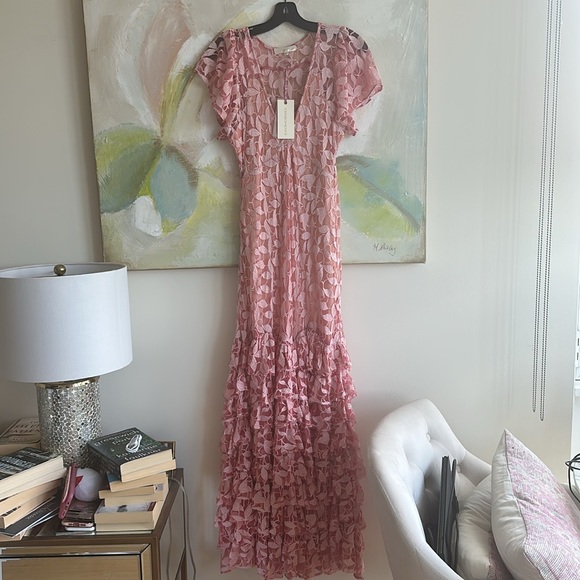 NWT LoveShackFancy Kamber Pink Floral Maxi Dress Gown - Picture 11 of 13